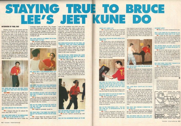 Ted Wong: Entrevue publiée en juin 1994 dans Karate International